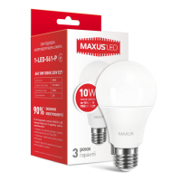 LED лампа MAXUS A60 10W теплый свет E27 (1-LED-561-P)